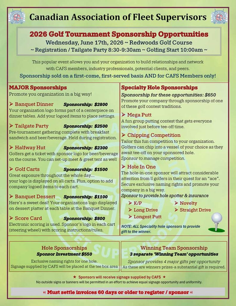 2026 CAFS Golf Tournament Sponsorship