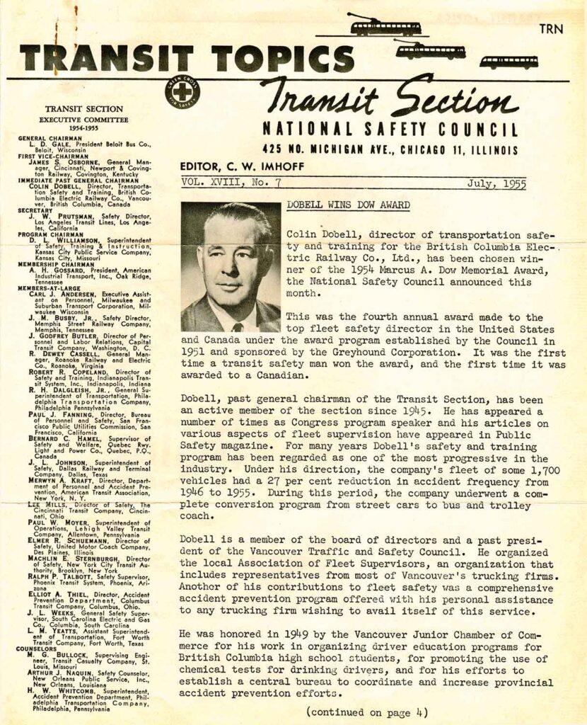 Colin Dobell Wins Dow Award Marcus A. Dow Memorial Award